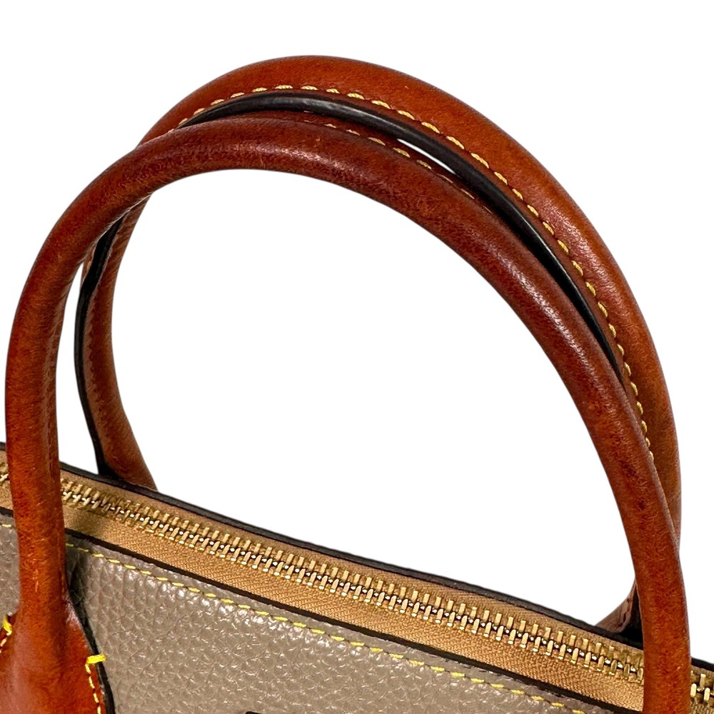 Dooney & Bourke Pebbled Leather Domed Satchel Taupe Brown Large Crossbody‎ Bag - Picture 4 of 15